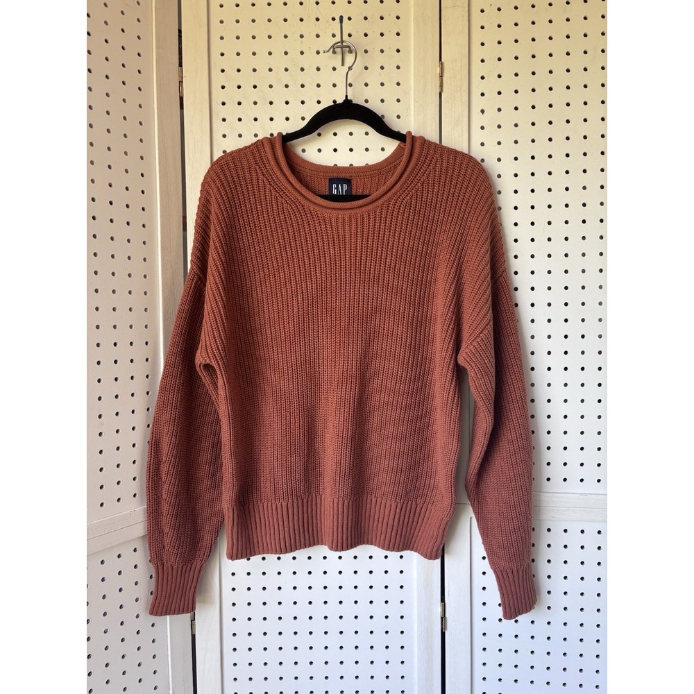 GAP Women's Small Cotton Rust Brown Pullover Knit Sweater